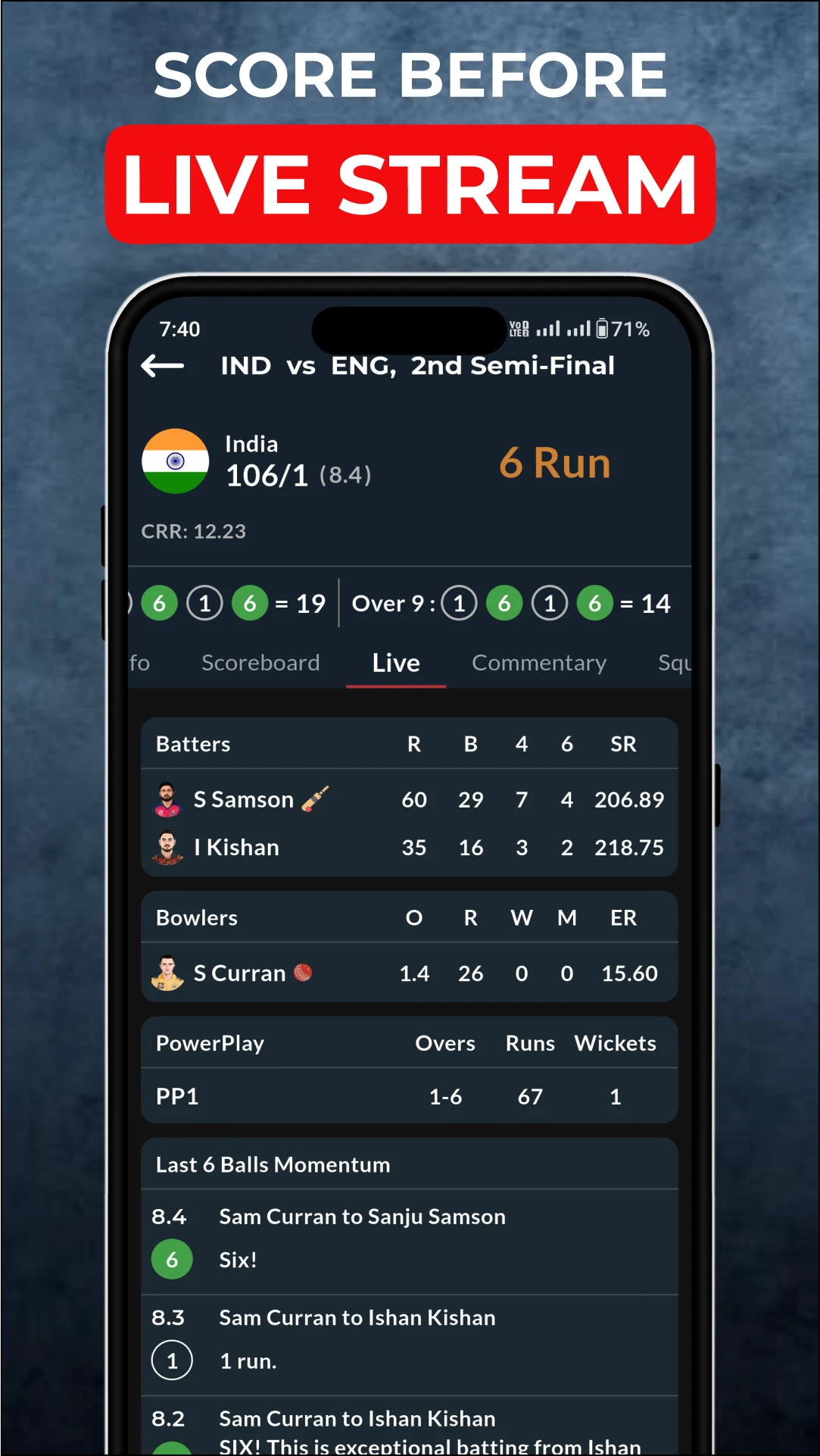 Cricket Live Score : CricFlow screenshot